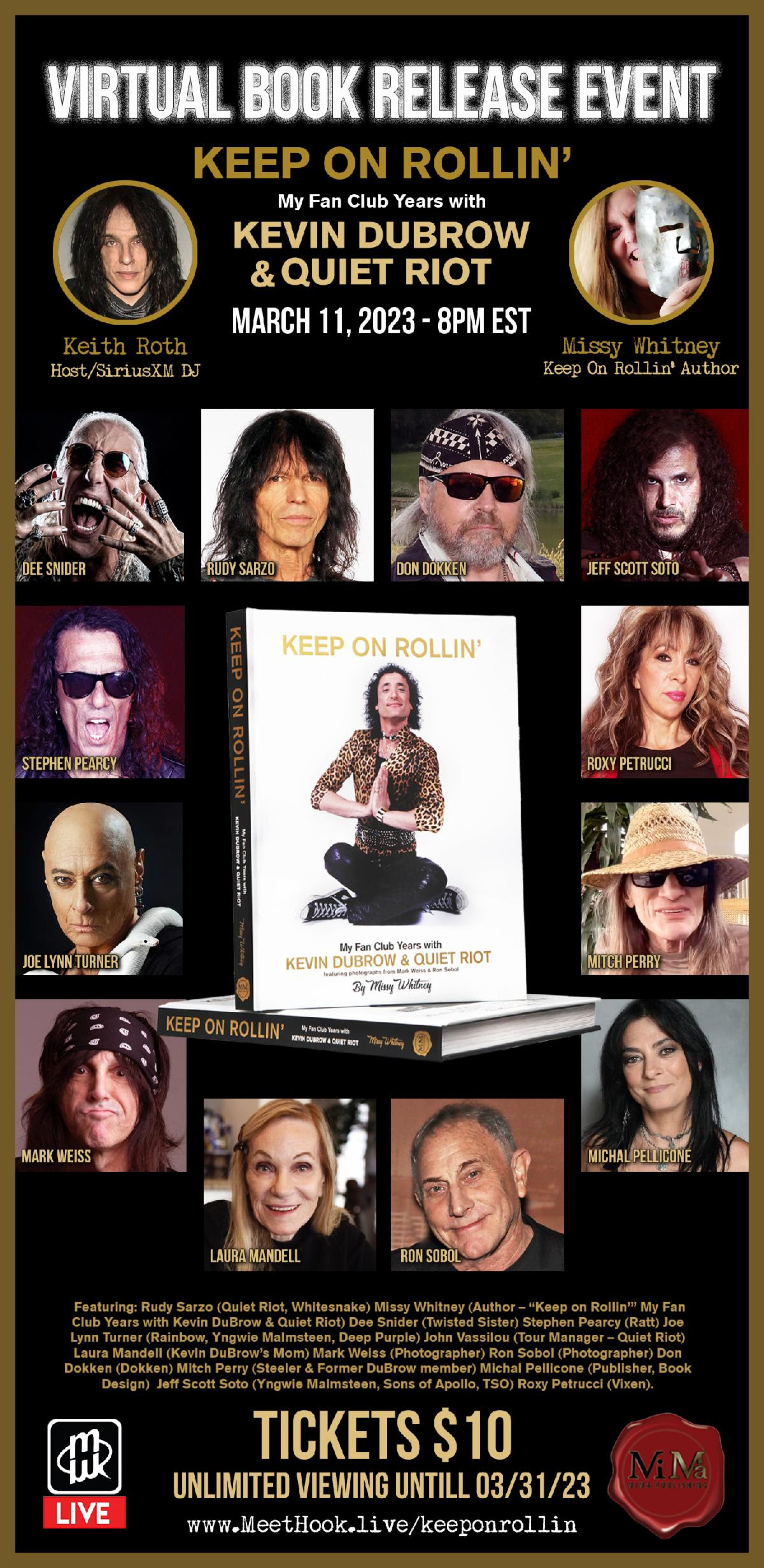 MiMa Publishing Virtual Book Release Event  Keep On Rollin’ My Fan Club Years with  Kevin DuBrow and Quiet Riot