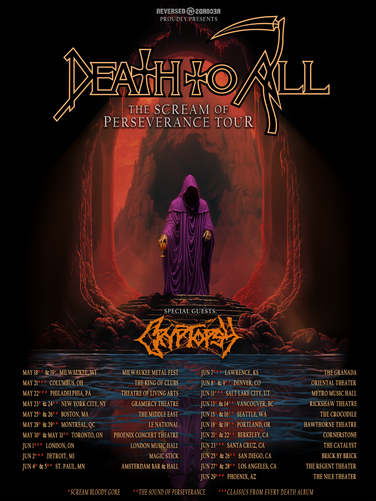 Death to All Announces The Scream Of Perseverance Tour A Tribute To