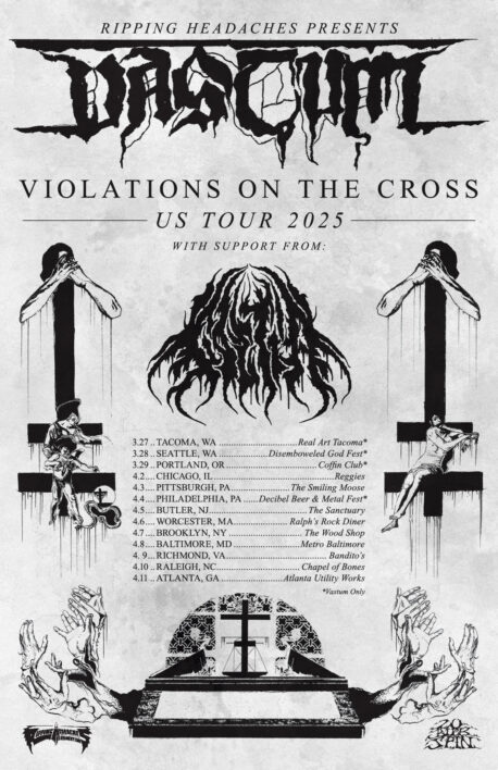 VASTUM Announces Violations On The Cross US Tour 2025 Including Disemboweled God Fest And Decibel Metal & Beer Fest; Fifth LP, Inward To Gethsemane,