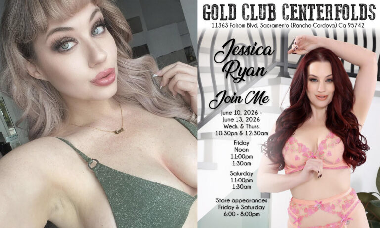 Jessica Ryan Headlines Sacramento’s Gold Club Centerfolds Through Sat