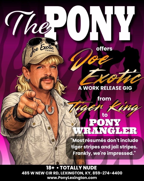 PONY LEXINGTON OFFERS JOE EXOTIC A WORK-RELEASE JOB OFFER