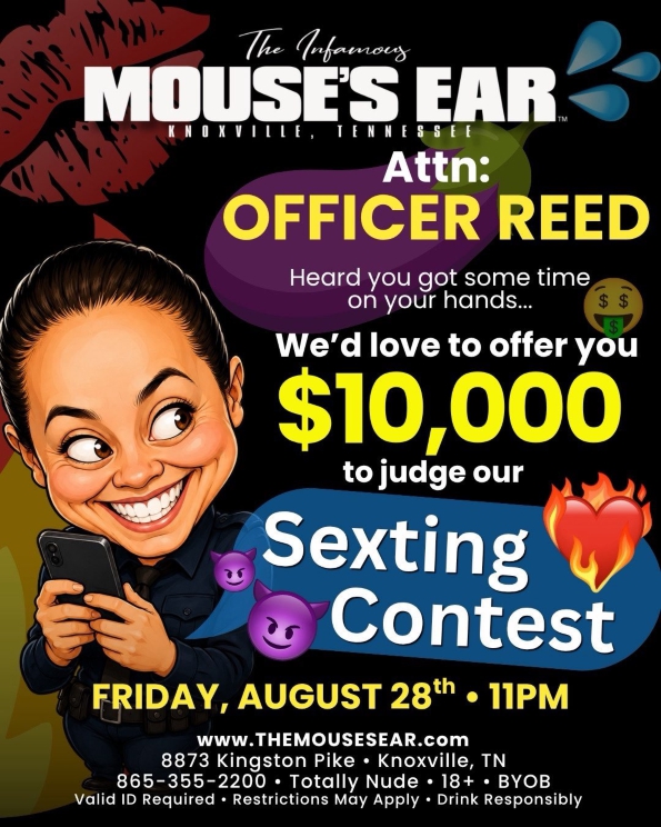 Mouse’s Ear Offers Officer Jasmine Reed $10,000 to Judge Its Sexting Contest